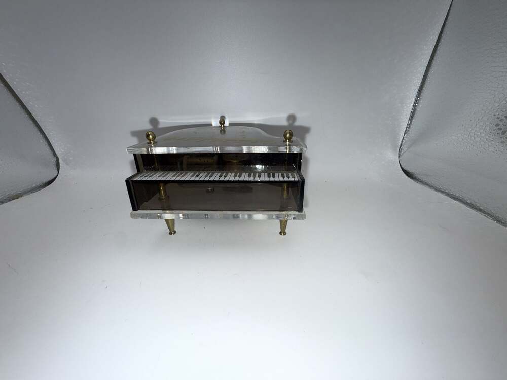 Vintage Sankyo Lucite Acrylic Baby Grand Piano Music Box